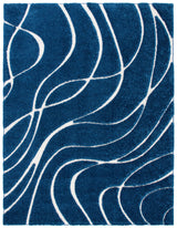 Safavieh Florida Shag 9'-6" x 13'-0" Rug in Navy / Ivory