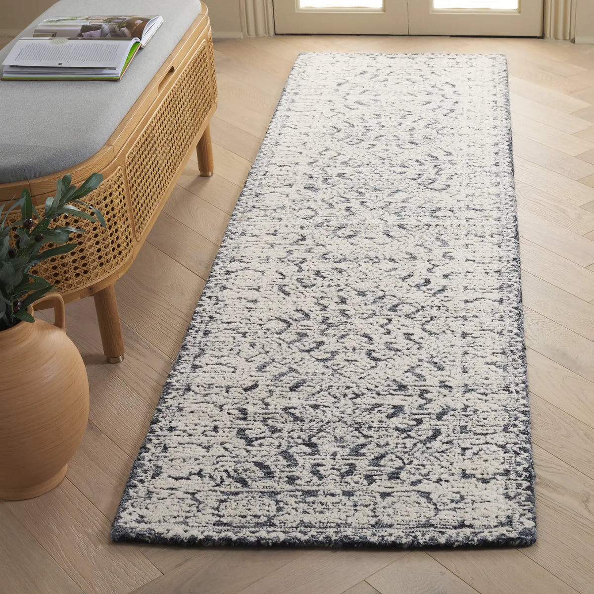 Safavieh Textural 2'-3" x 8'-0" Rug in Sage / Ivory