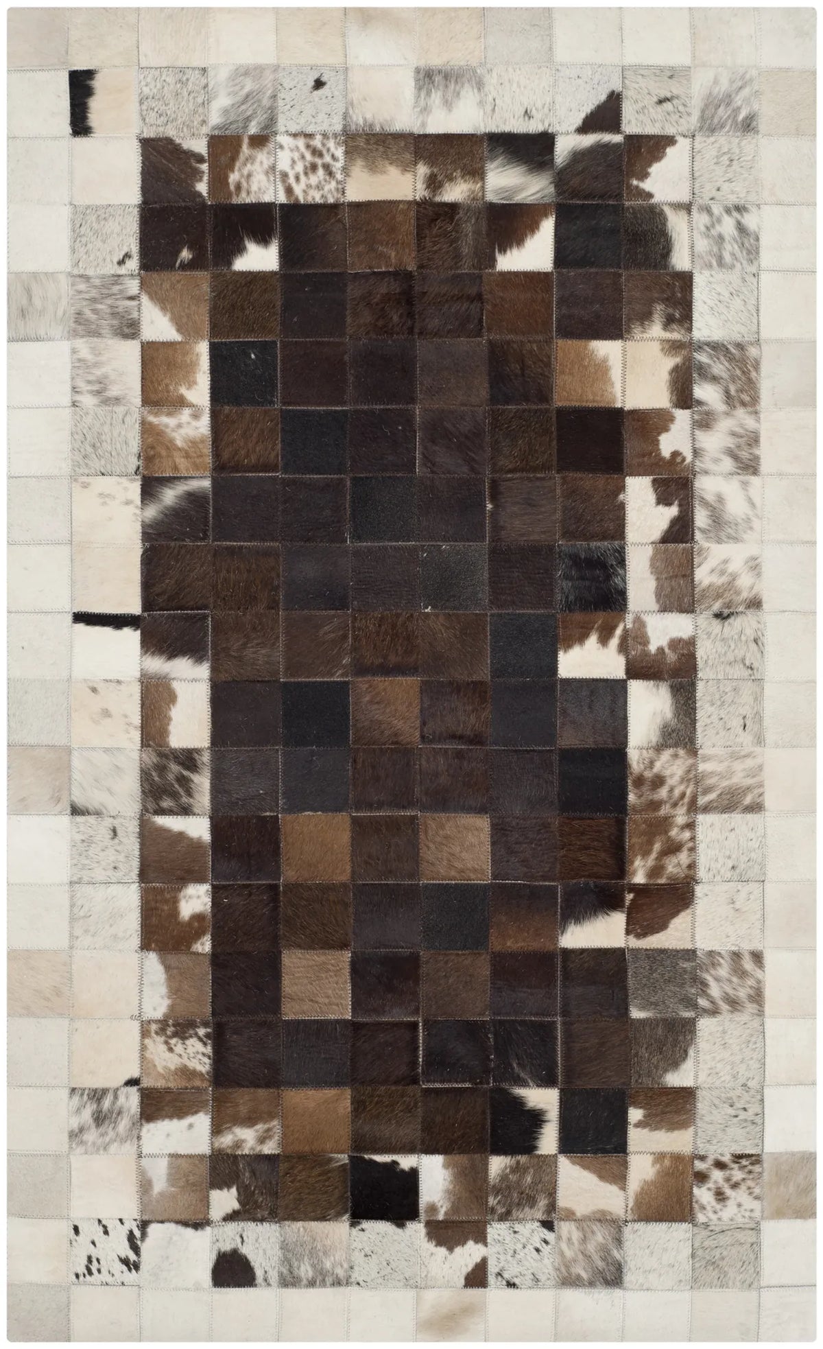 Safavieh Studio Leather 3'-0" x 5'-0" Rug in Ivory / Dark Brown