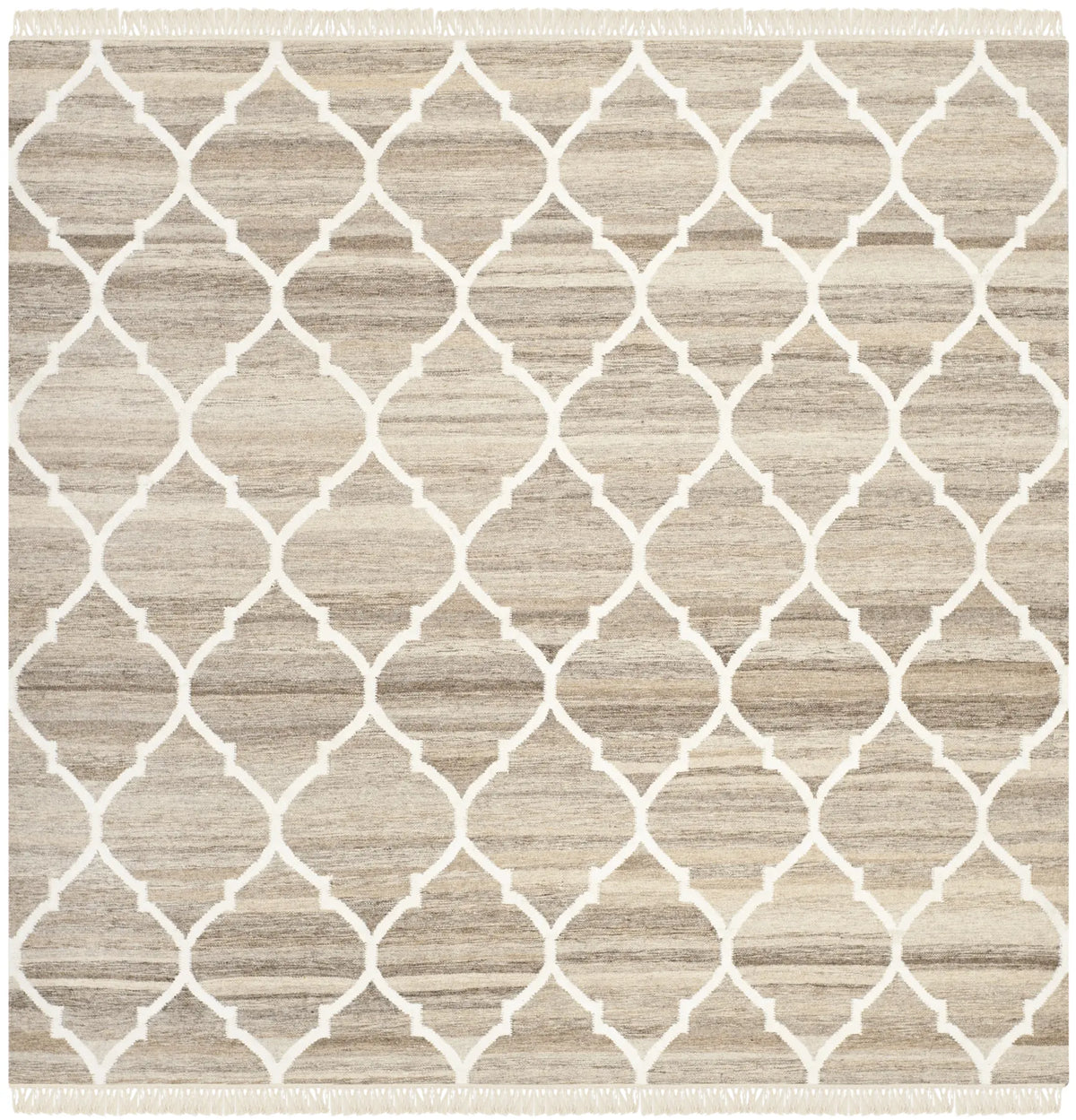 Safavieh Natural Kilim 7'-0" x 7'-0" Rug in Light Grey / Ivory