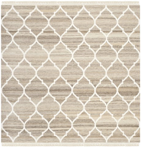 Safavieh Natural Kilim 7'-0" x 7'-0" Rug in Light Grey / Ivory