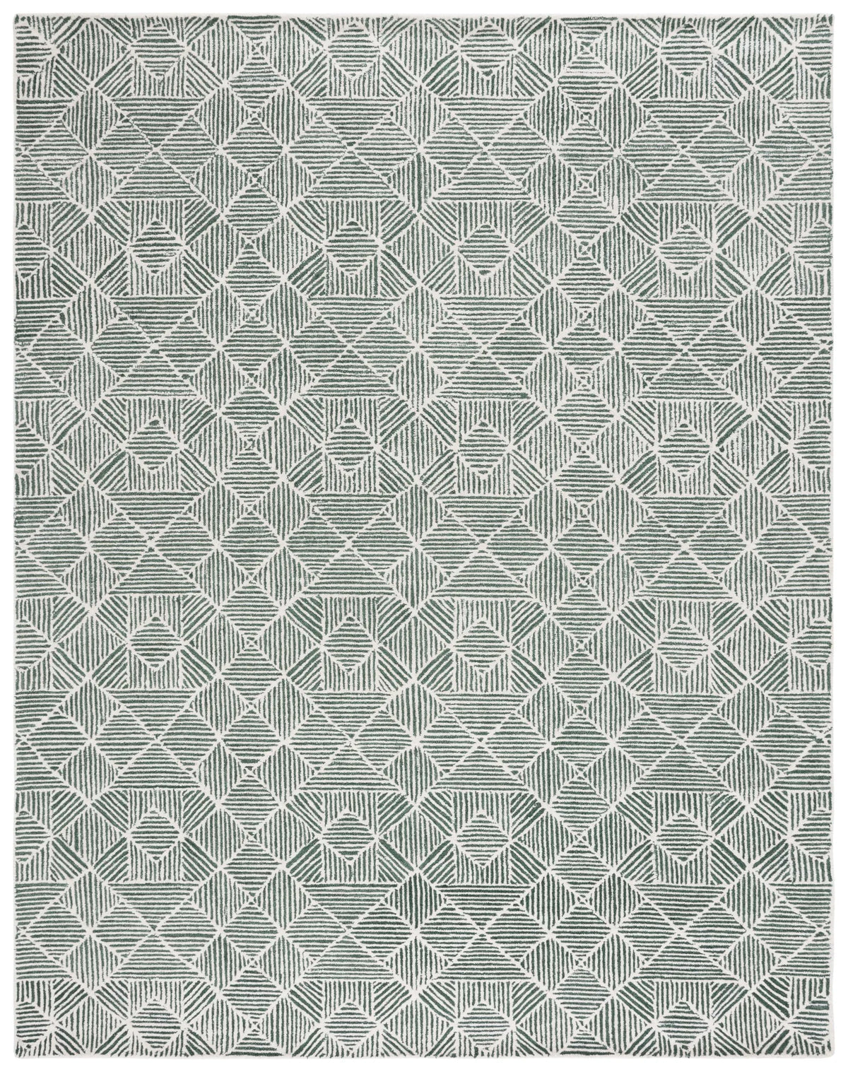Safavieh Abstract 10'-0" x 14'-0" Rug in Dark Green / Ivory