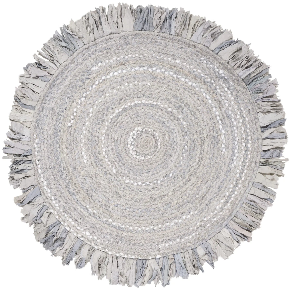 Safavieh Braided 4'-0" x 4'-0" Rug in Light Grey