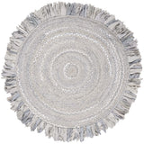 Safavieh Braided 4'-0" x 4'-0" Rug in Light Grey