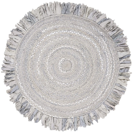 Safavieh Braided 4'-0" x 4'-0" Rug in Light Grey