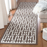 Safavieh Dhurries 2'-6" x 10'-0" Rug in Chocolate / Ivory