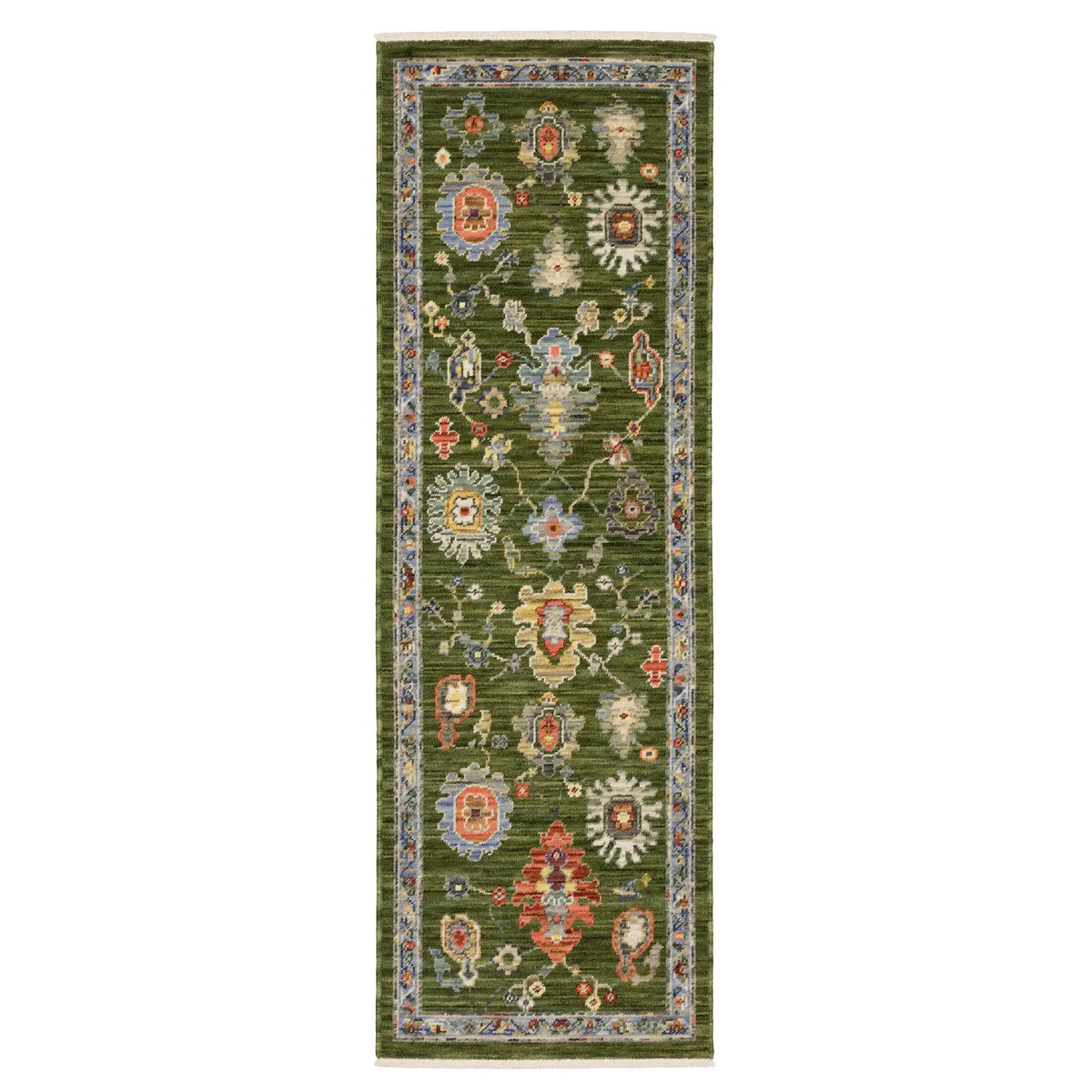 Oriental Weavers Sphinx LUCCA 2863E Green Floral Rugs - runner