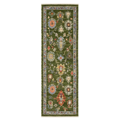 Oriental Weavers Sphinx LUCCA 2863E Green Floral Rugs - runner