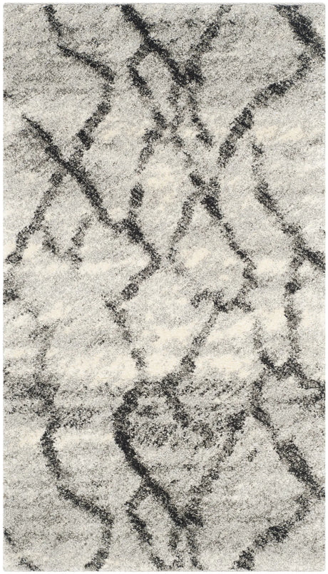 Safavieh Retro 2'-6" x 4'-0" Rug in Light Grey / Black