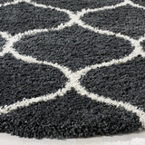 Safavieh Hudson Shag 5'-3" x 5'-3" Rug in Dark Grey / Ivory