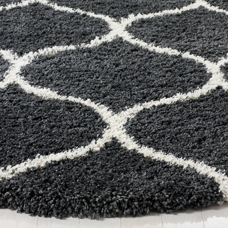 Safavieh Hudson Shag 5'-3" x 5'-3" Rug in Dark Grey / Ivory