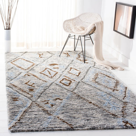 Safavieh Casablanca Shag 5'-0" x 8'-0" Rug in Grey / Blue