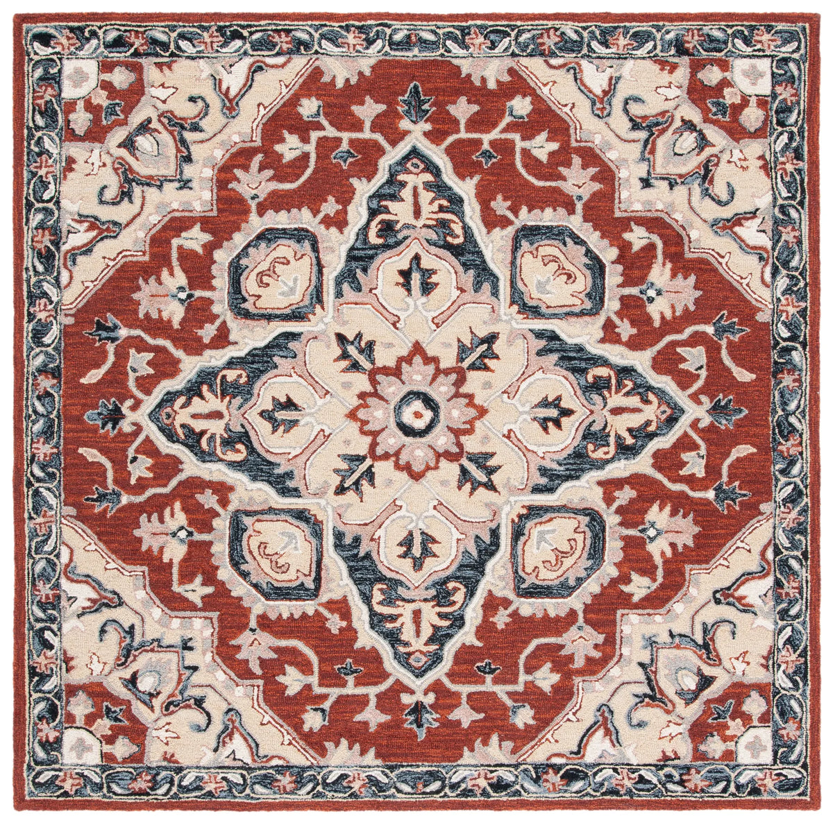 Safavieh Heritage 6'-0" x 6'-0" Rug in Red / Black