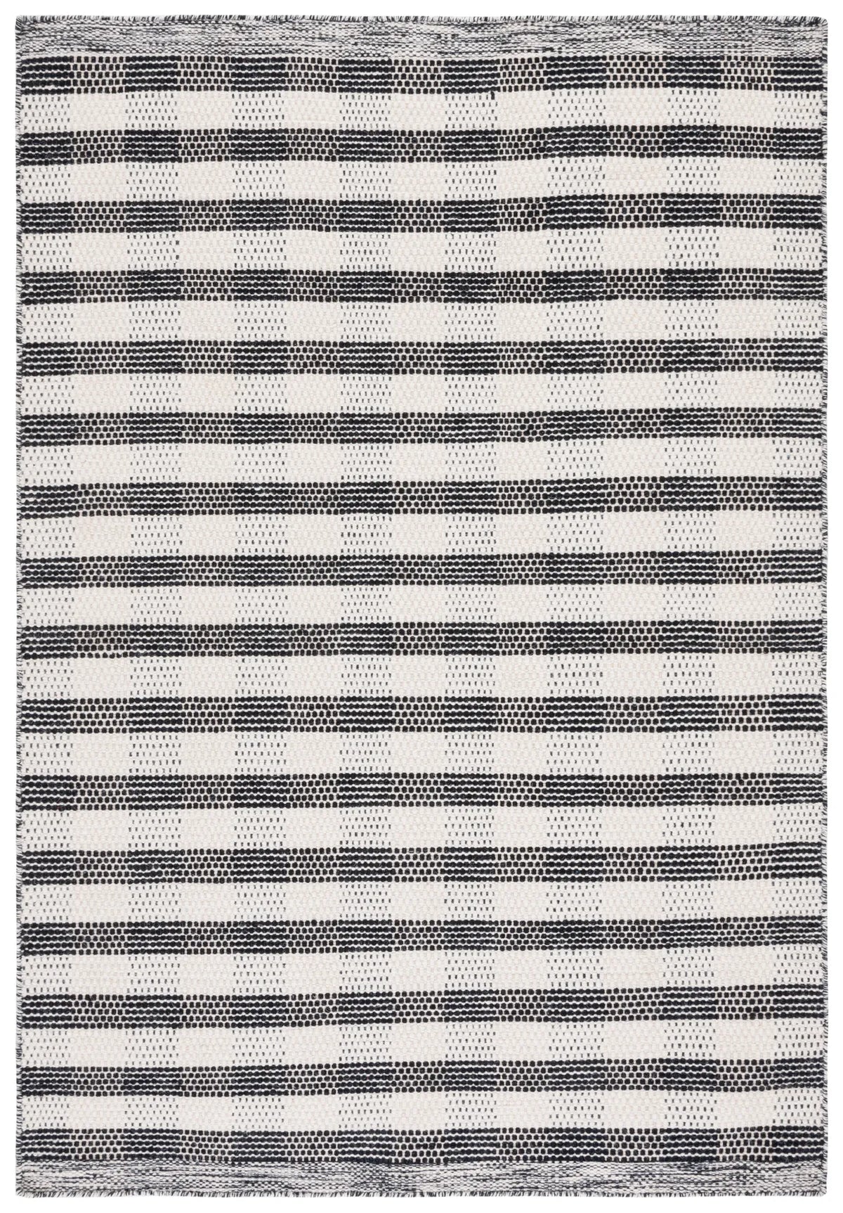 Safavieh Striped Kilim 4'-0" x 6'-0" Rug in Black / Ivory