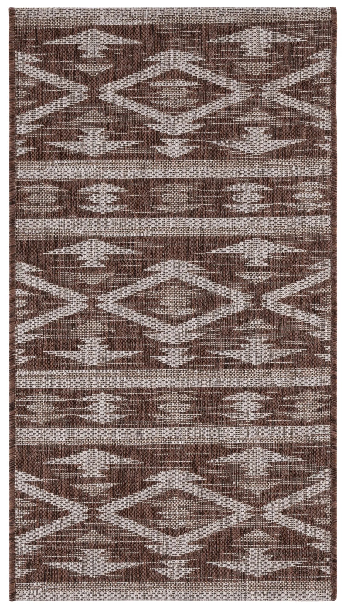 Safavieh Courtyard 2'-0" x 3'-7" Rug in Brown / Ivory