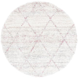 Safavieh Fontana Shag  800 6'-7" x 6'-7" Rug in Pink / Ivory