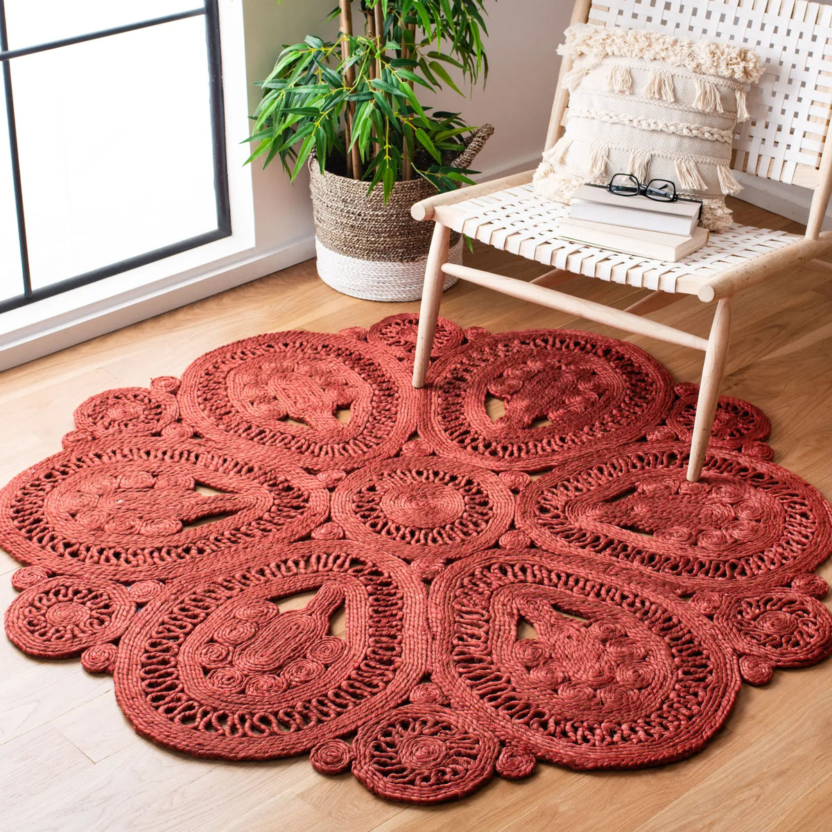 Safavieh Natural Fiber 5'-0" x 5'-0" Rug in Rust