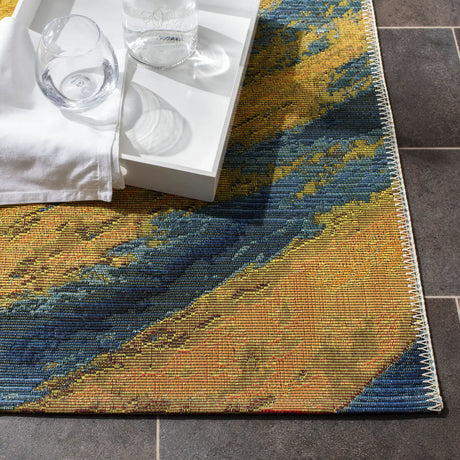 Safavieh Barbados 500 4'-0" x 6'-0" Rug in Blue / Gold
