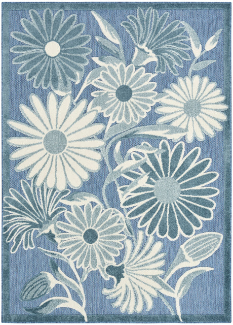 Nourison Aloha ALH33 Machine Made Blue Rug
