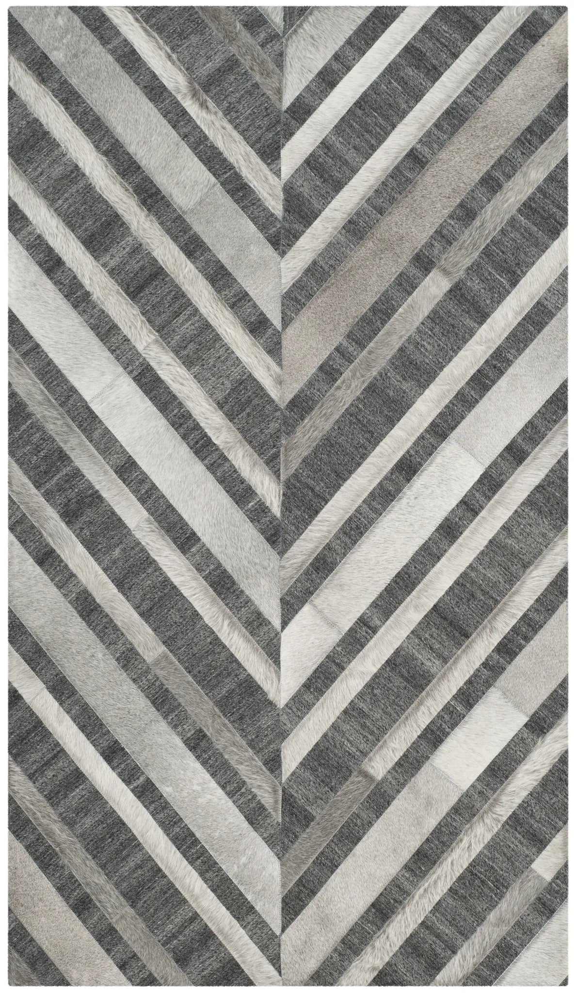 Safavieh Studio Leather 3'-0" x 5'-0" Rug in Ivory / Dark Grey