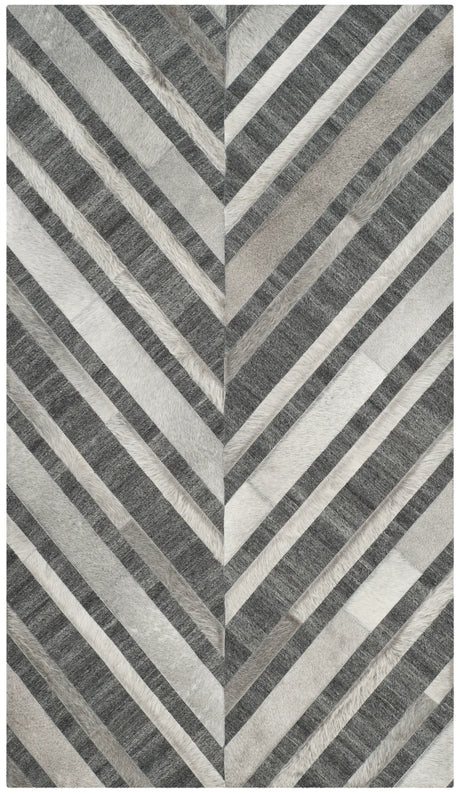 Safavieh Studio Leather 3'-0" x 5'-0" Rug in Ivory / Dark Grey