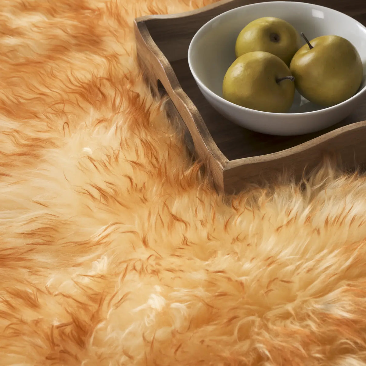 Safavieh Sheep Skin 2'-0" x 3'-0" Rug in Champagne / Copper Brown