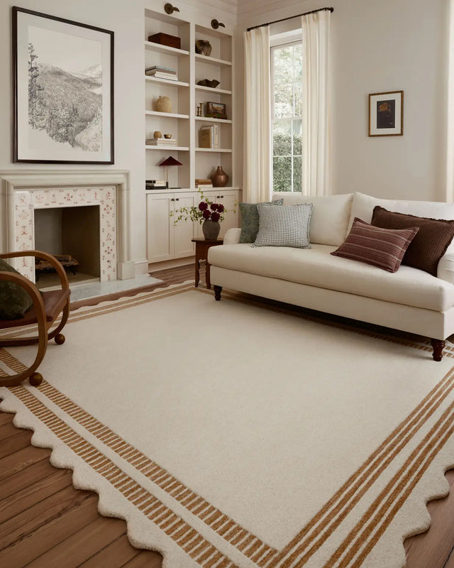 Chris Loves Julia x Loloi Scottie SCO-01 Ivory / Rust Rug - room scene 3