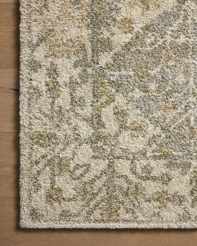 Loloi Tamryn Tam-01 Beige/Multi Rug - corner on wood