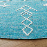 Safavieh Kilim 6'-0" x 6'-0" Rug in Teal / Ivory