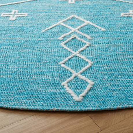 Safavieh Kilim 6'-0" x 6'-0" Rug in Teal / Ivory