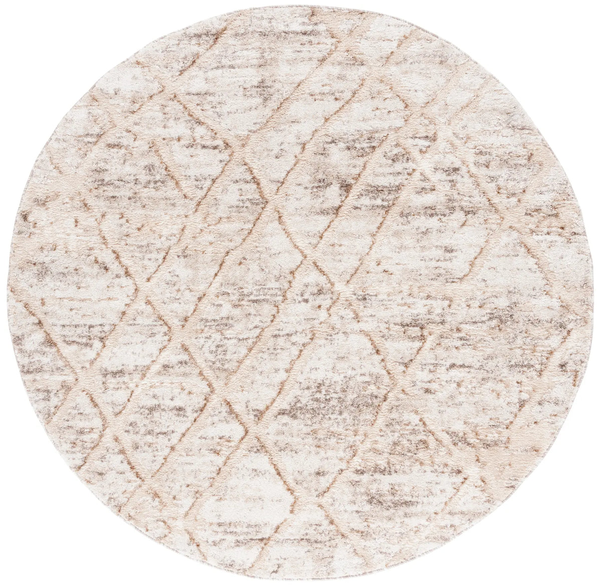 Safavieh Ravine Shag 6'-7" x 6'-7" Rug in Beige / Ivory