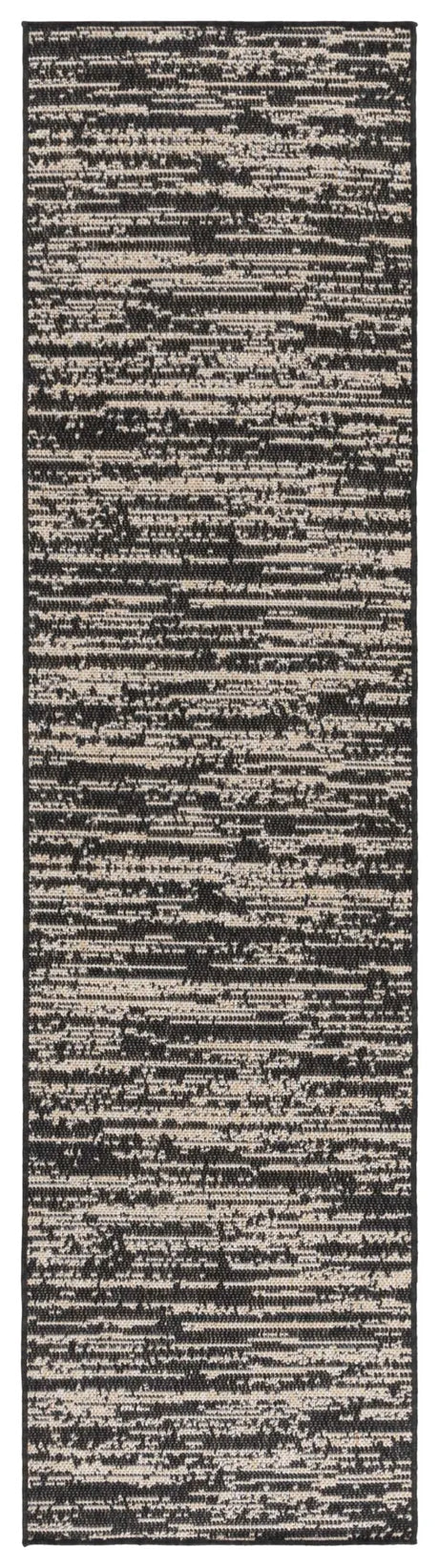 Safavieh Beach House 2'-0" x 8'-0" Rug in Black / Beige