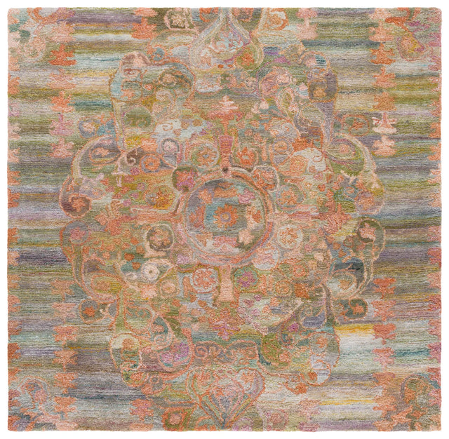 Safavieh Marquee 6'-0" x 6'-0" Rug in Rust / Green
