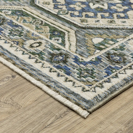 Oriental Weavers Sphinx HASTINGS HA05H Ivory Geometric Rugs - corner detail