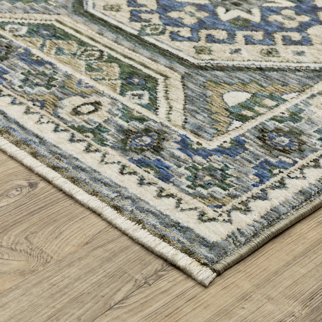 Oriental Weavers Sphinx HASTINGS HA05H Ivory Geometric Rugs - corner detail