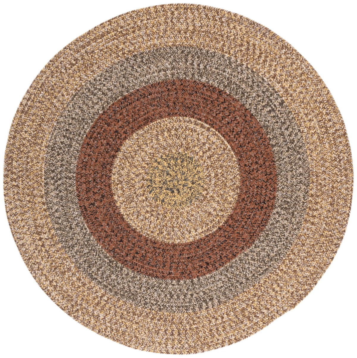 Safavieh Braided 5'-0" x 5'-0" Rug in Brown / Gold