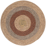Safavieh Braided 5'-0" x 5'-0" Rug in Brown / Gold