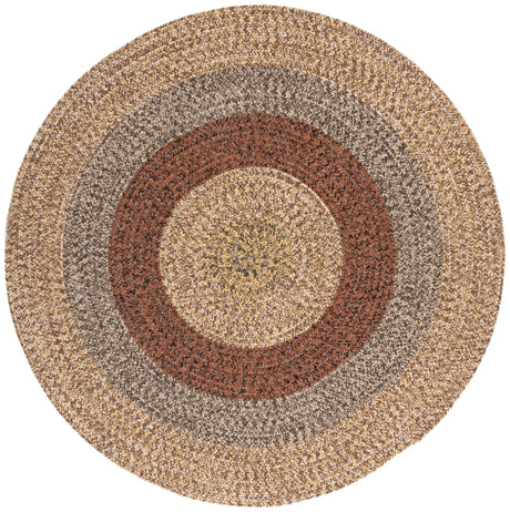 Safavieh Braided 5'-0" x 5'-0" Rug in Brown / Gold