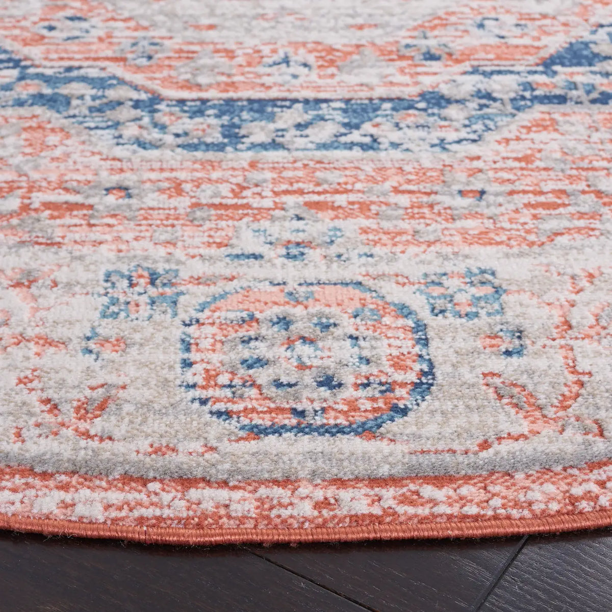 Safavieh Madison 800 6'-7" x 6'-7" Rug in Rust / Ivory