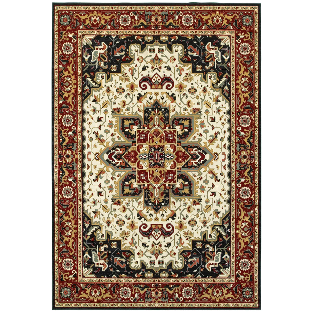 Oriental Weavers Sphinx Kashan 096W1 Red / Ivory Rugs - main flat