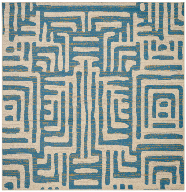 Safavieh Amsterdam 6'-7" x 6'-7" Rug in Ivory / Light Blue