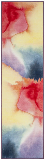 Safavieh Paint Brush 2'-2" x 10'-0" Rug in Fuchsia / Yellow