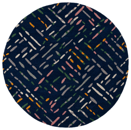 Safavieh Metro 6'-0" x 6'-0" Rug in Navy / Pink