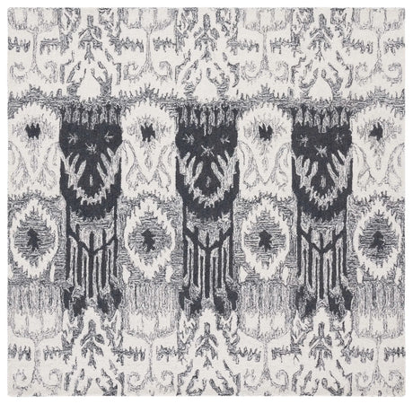 Safavieh Ikat 6'-0" x 6'-0" Rug in Ivory / Black