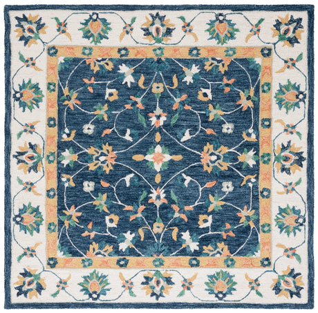 Safavieh Micro-Loop 5'-0" x 5'-0" Rug in Blue / Ivory