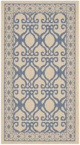 Safavieh Courtyard 2'-0" x 3'-7" Rug in Natural / Blue