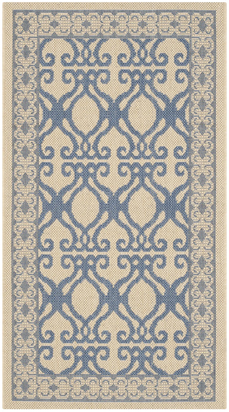 Safavieh Courtyard 2'-0" x 3'-7" Rug in Natural / Blue