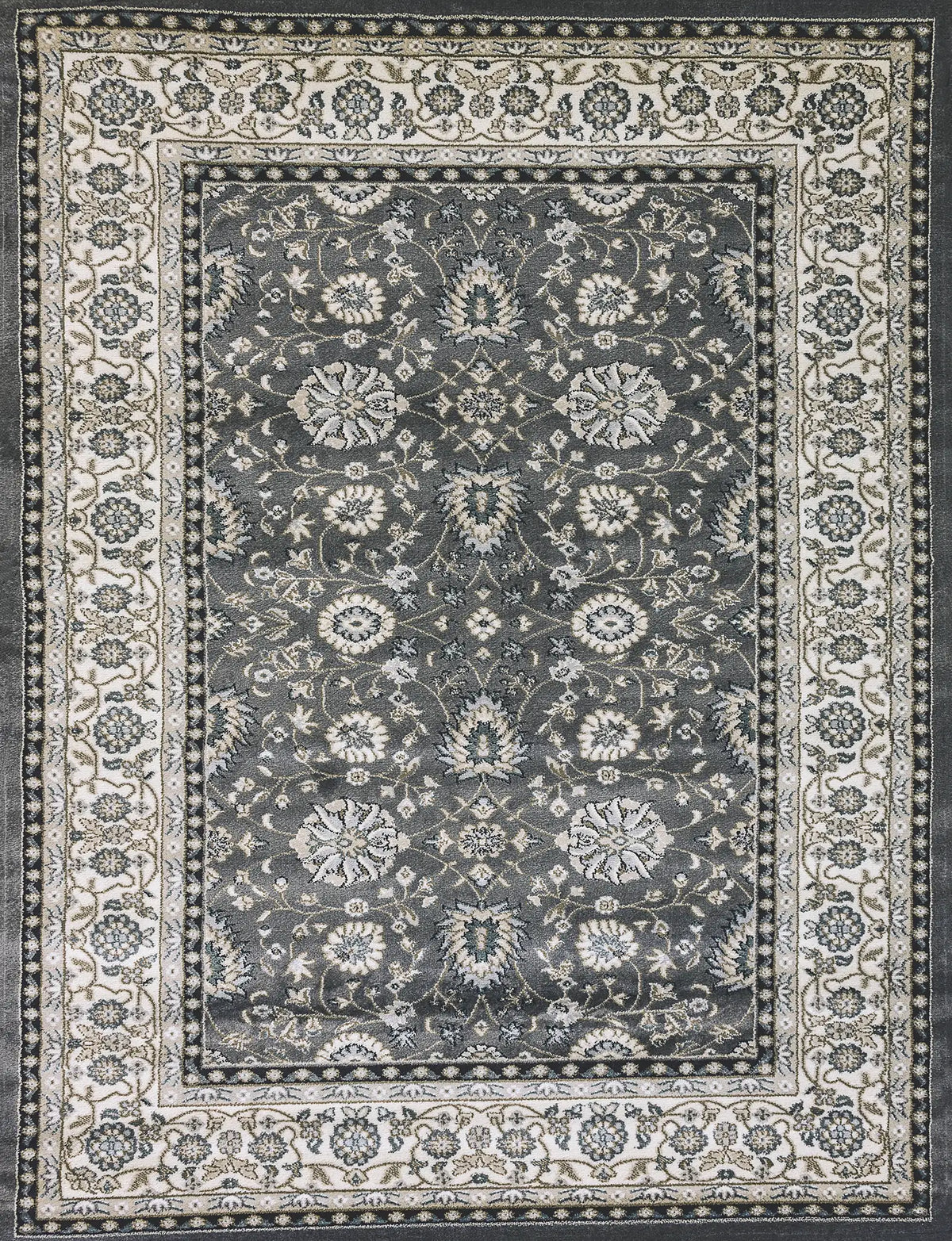 Dynamic Rugs Yazd 2803 Power Loomed Traditional Grey/Ivory Rug - Rectangular
