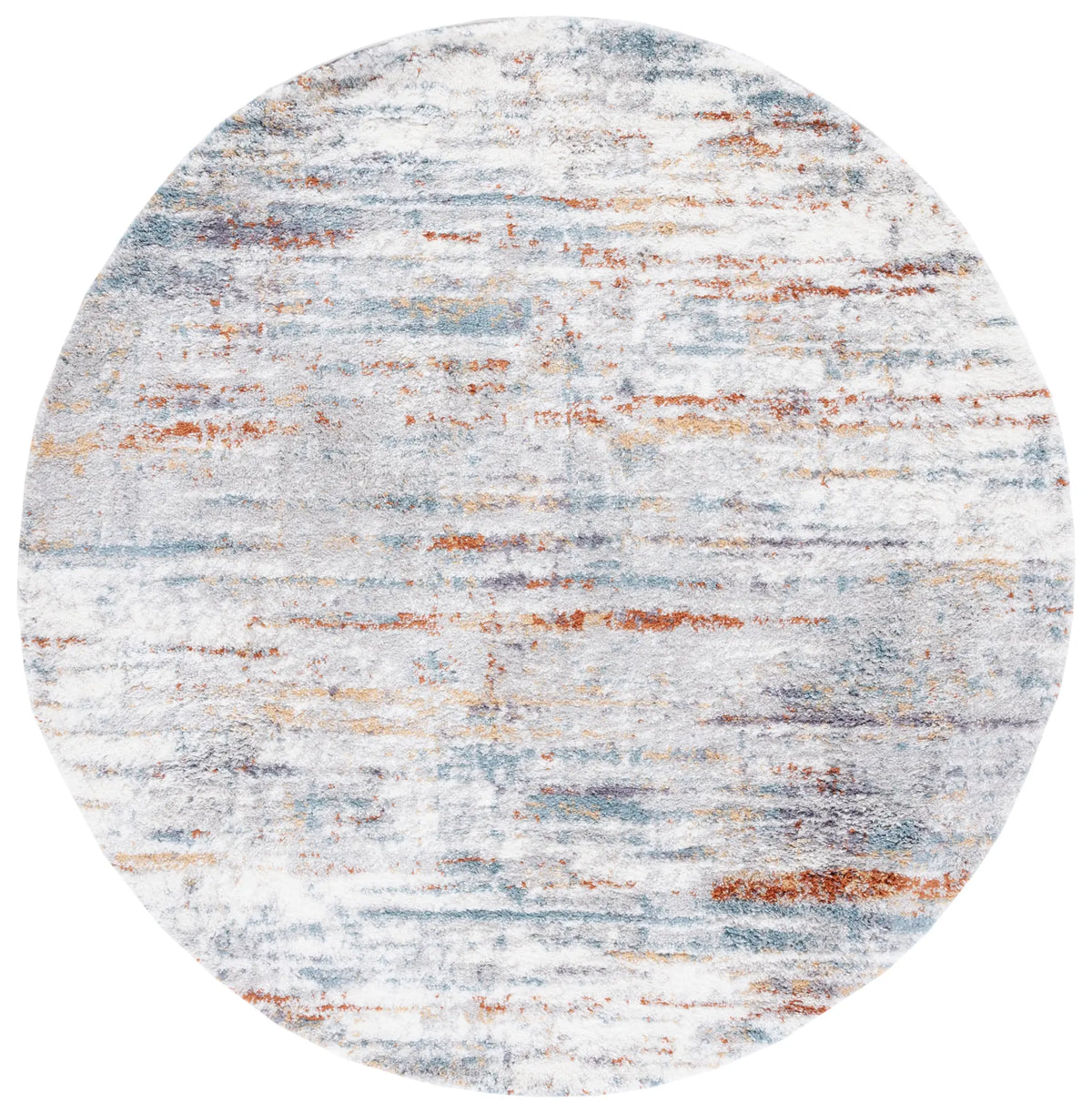 Safavieh Berber Shag 5'-5" x 5'-5" Rug in Blue Rust / Ivory