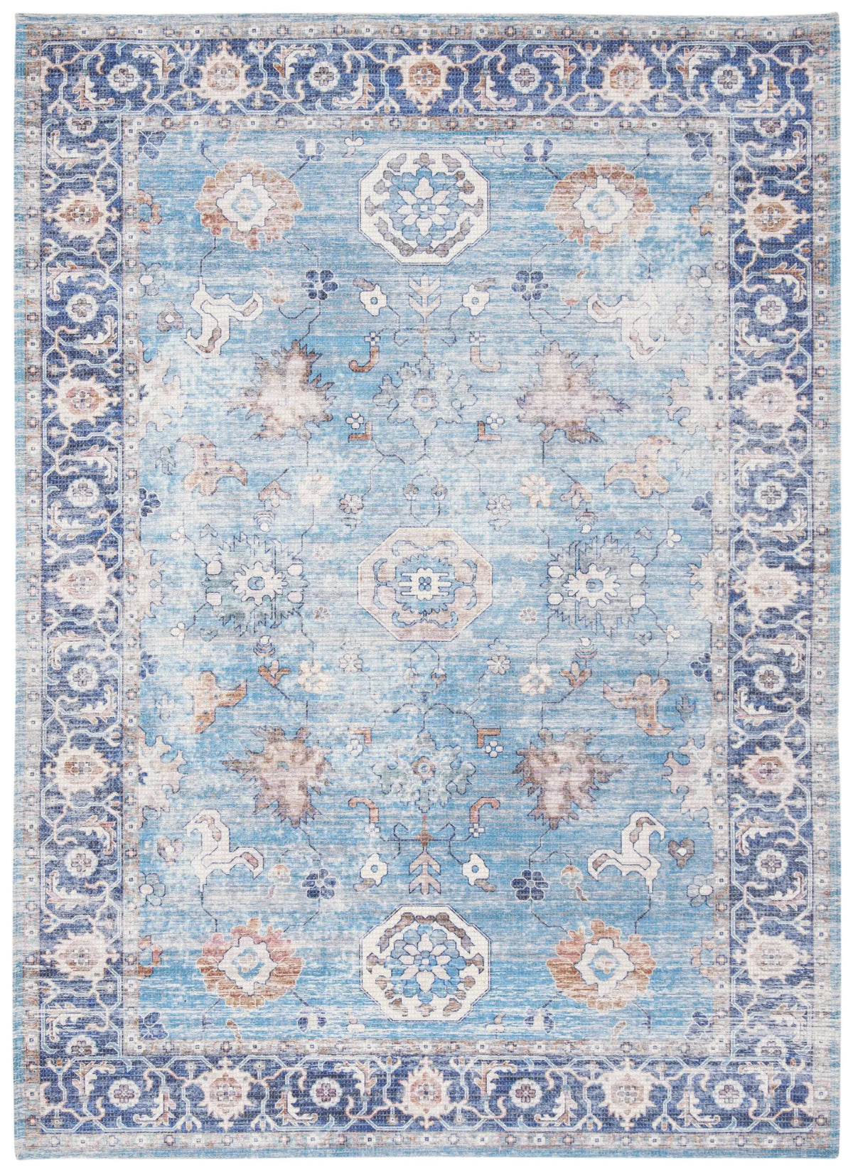 Safavieh Saffron 4'-0" x 6'-0" Rug in Aqua / Navy